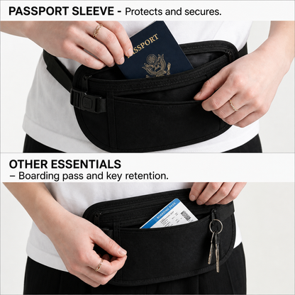 StashGuard™ RFID Blocking Money Belt for Worry-Free Travel