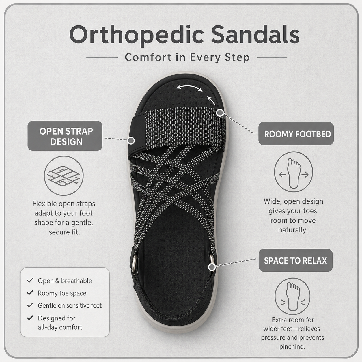 StepLite Care+™ Sandals for All-Day Comfort