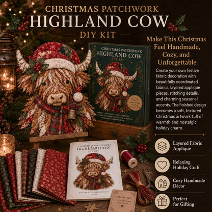 Stitchly Patchwork Kit Effortless Holiday - main product view of Christmas patchwork fabric DIY decor kit