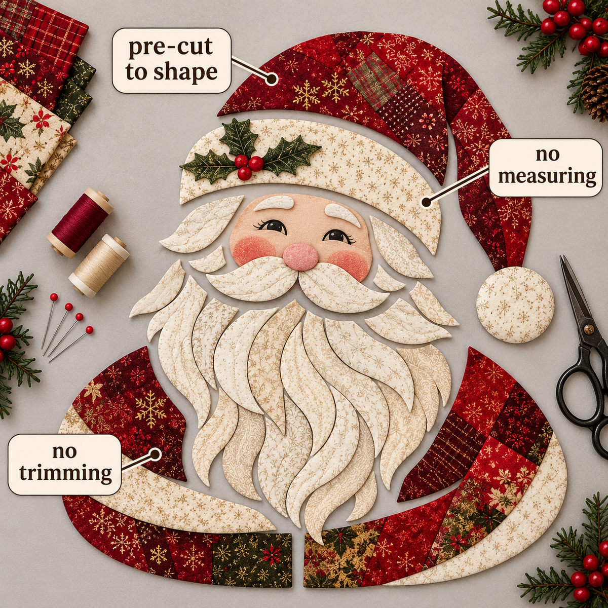 Stitchly™ Patchwork Kit for Effortless Holiday Decor