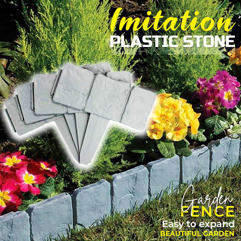 StoneHaven Elegant Stone-Look Garden Fence - main view of stone imitation garden fencing panel