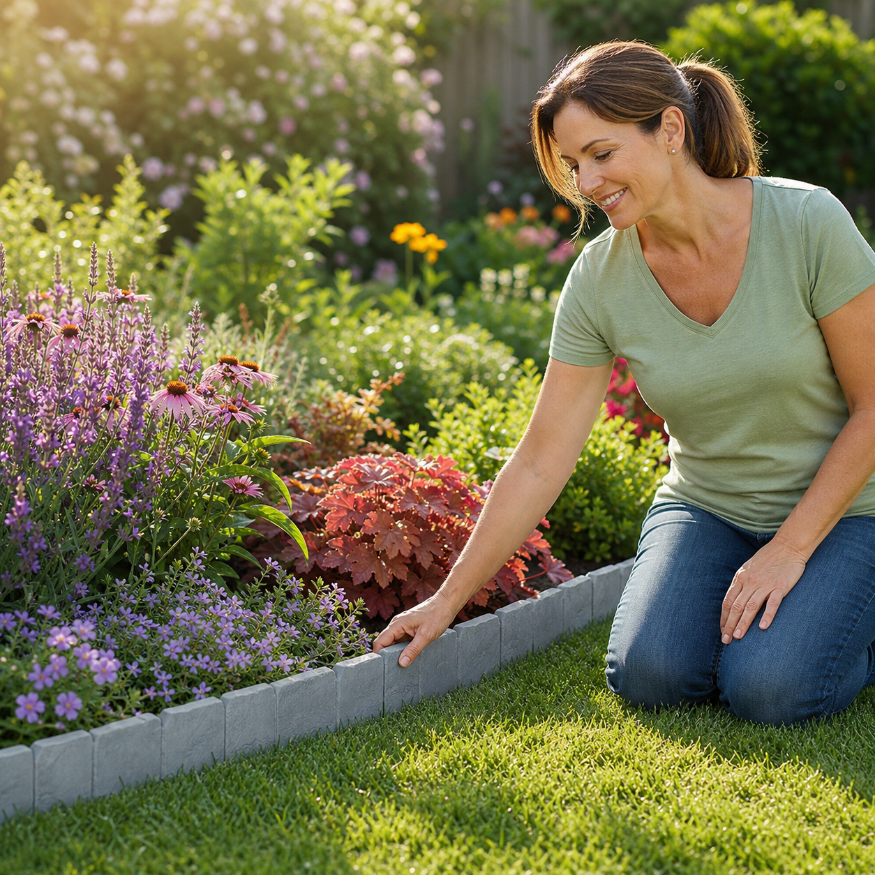 StoneHaven™ Elegant Stone-Look Garden Fence