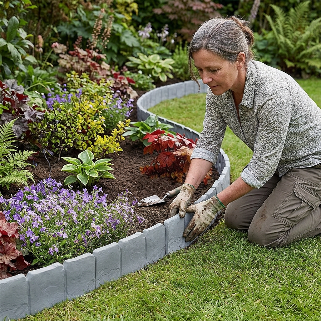 StoneHaven™ Elegant Stone-Look Garden Fence