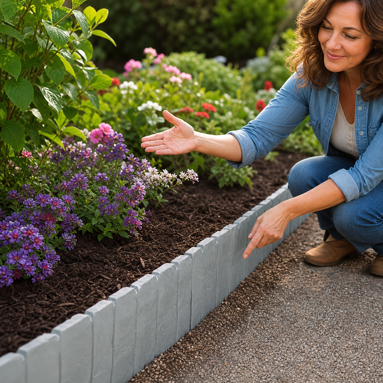 StoneHaven™ Elegant Stone-Look Garden Fence