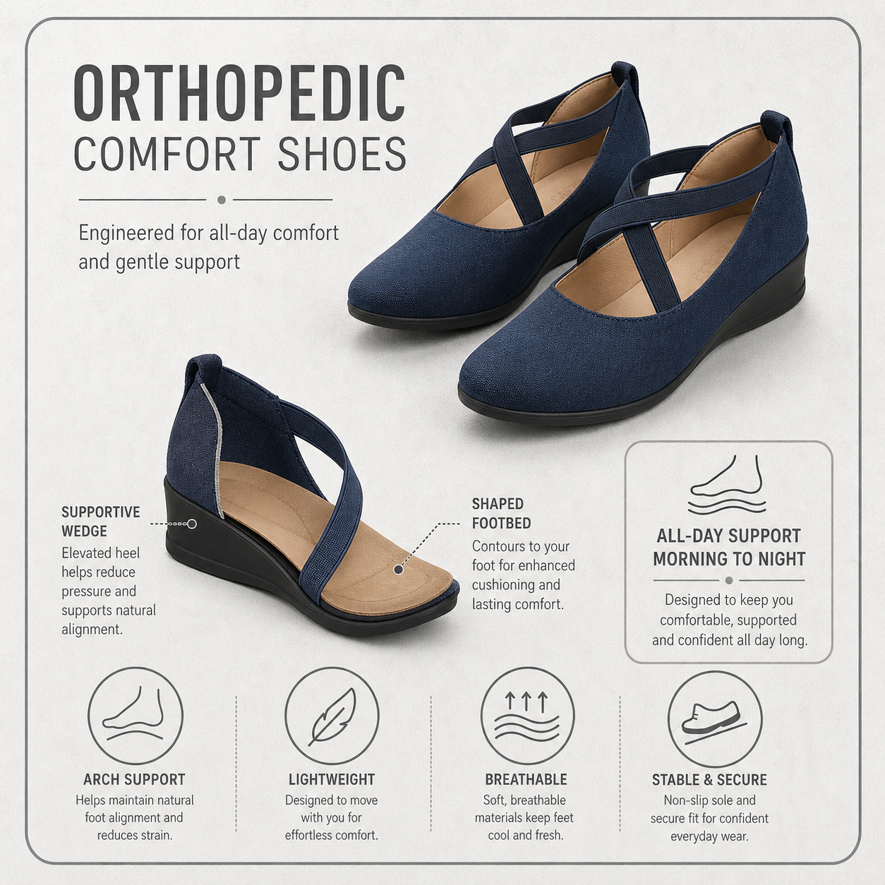 StrideCare Pro+™ Cushioned Walking Shoes for Pain-Free Days