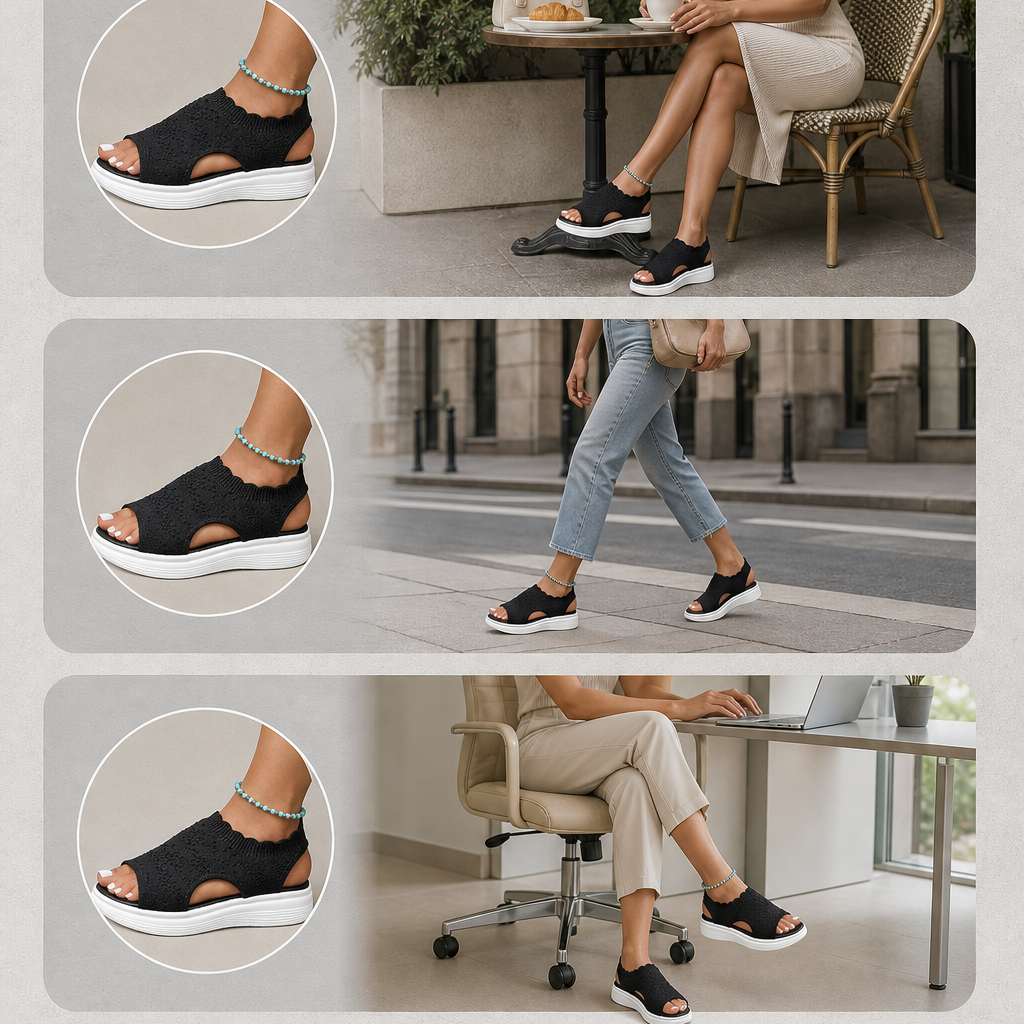 StrideEase™ Sleek Breathable Platform for Pain-Free Walking