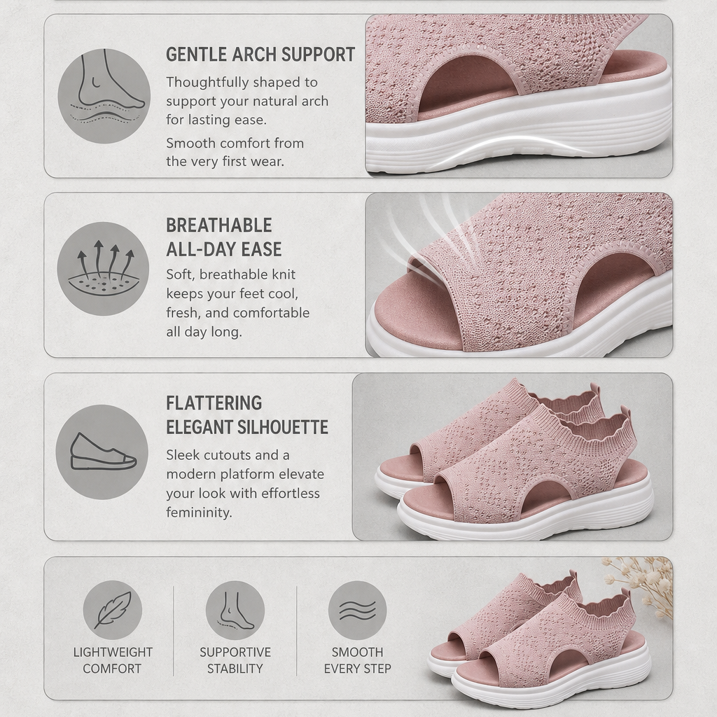 StrideEase™ Sleek Breathable Platform for Pain-Free Walking