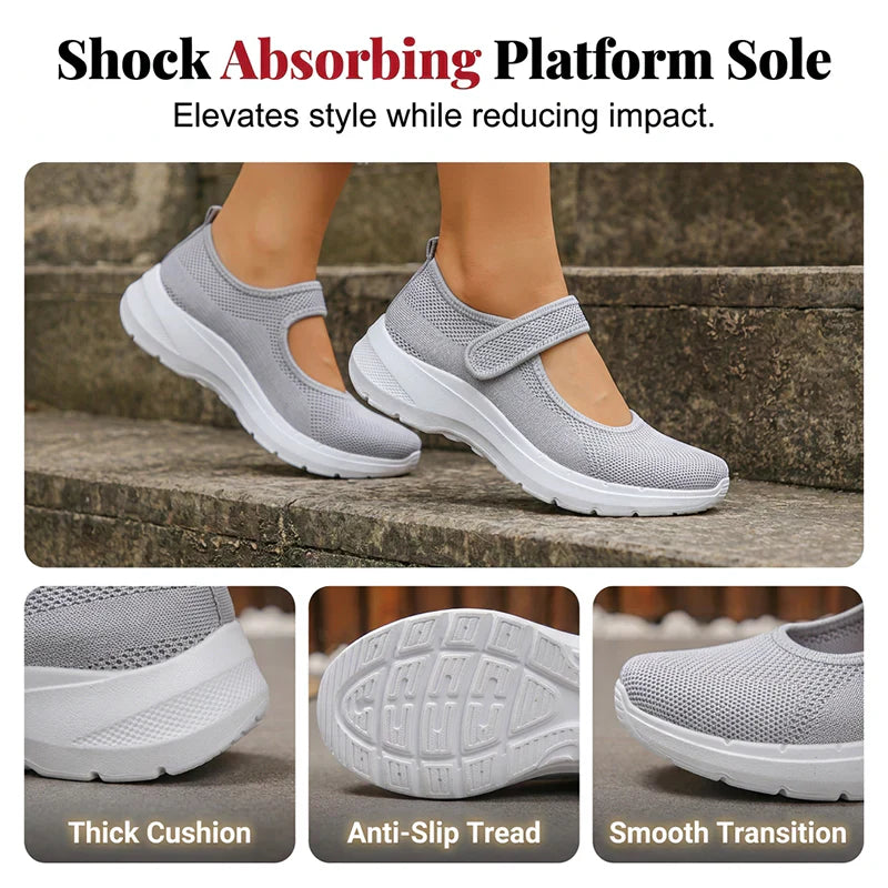 StrideFit Pro™ Cushioned Walking Sneakers with Adjustable Strap
