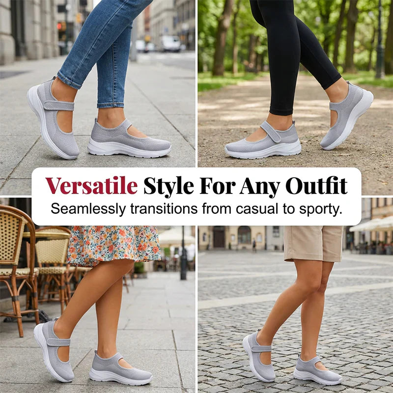 StrideFit Pro™ Cushioned Walking Sneakers with Adjustable Strap