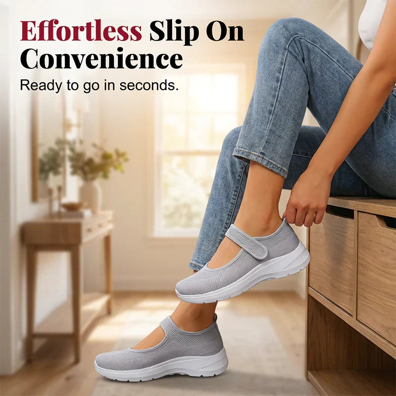 StrideFit Pro™ Cushioned Walking Sneakers with Adjustable Strap