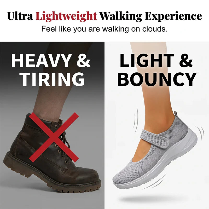 StrideFit Pro™ Cushioned Walking Sneakers with Adjustable Strap