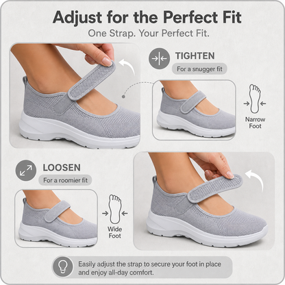 StrideFit Pro™ Cushioned Walking Sneakers with Adjustable Strap