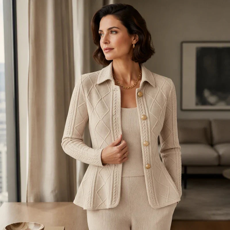 Sveva Nespoli™ Elegant Ruffle Peplum Blazer for Work