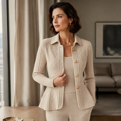 Sveva Nespoli™ Elegant Ruffle Peplum Blazer for Work