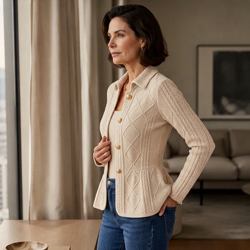 Sveva Nespoli™ Elegant Ruffle Peplum Blazer for Work