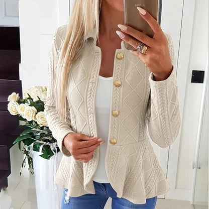 Sveva Nespoli™ Elegant Ruffle Peplum Blazer for Work
