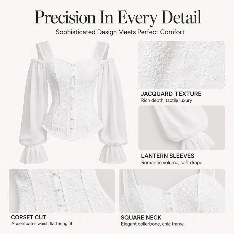 Tania Argento™ Elegant Jacquard Corset Top for Flattering Waist