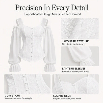 Tania Argento™ Elegant Jacquard Corset Top for Flattering Waist