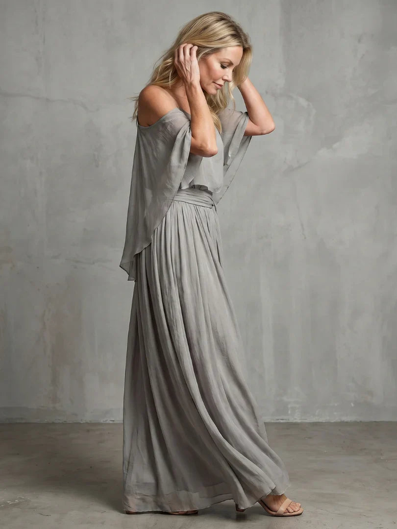 Tania Persico™ Elegant Cold Shoulder Maxi Dress for Curves