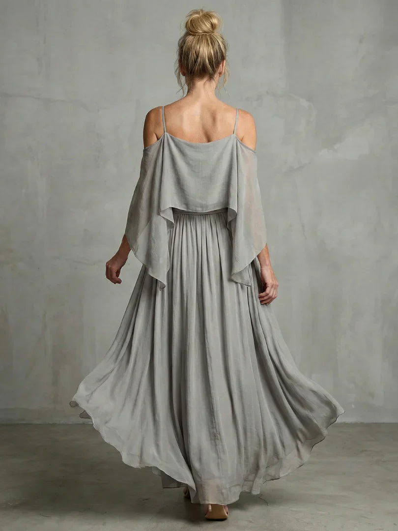 Tania Persico™ Elegant Cold Shoulder Maxi Dress for Curves