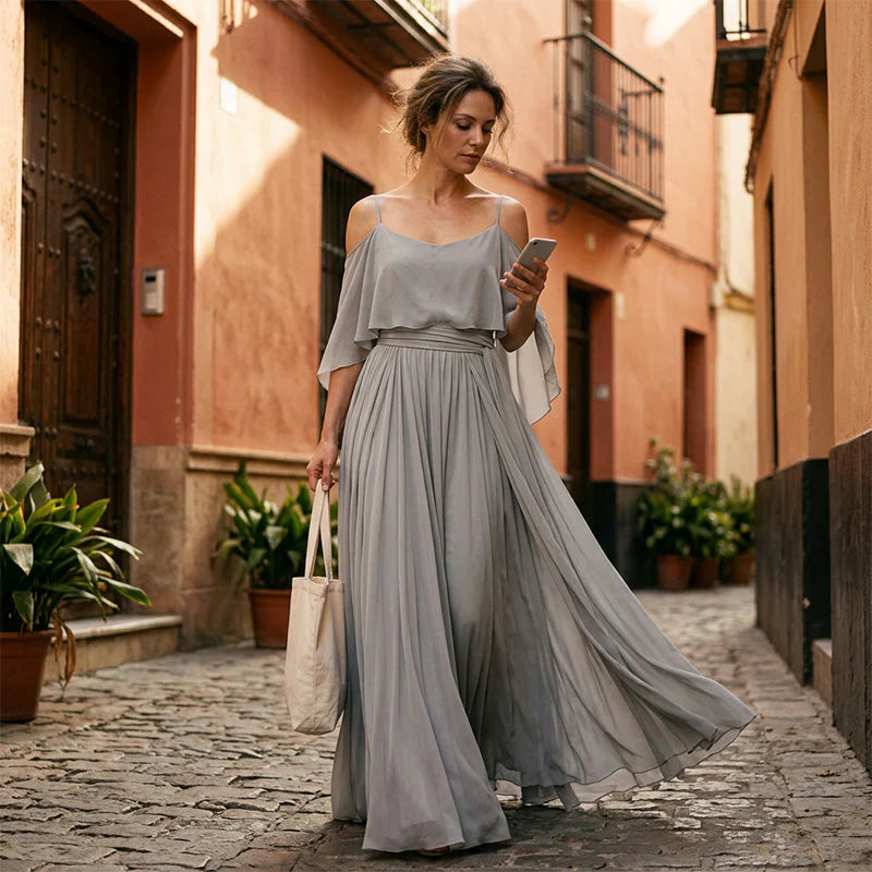 Tania Persico™ Elegant Cold Shoulder Maxi Dress for Curves