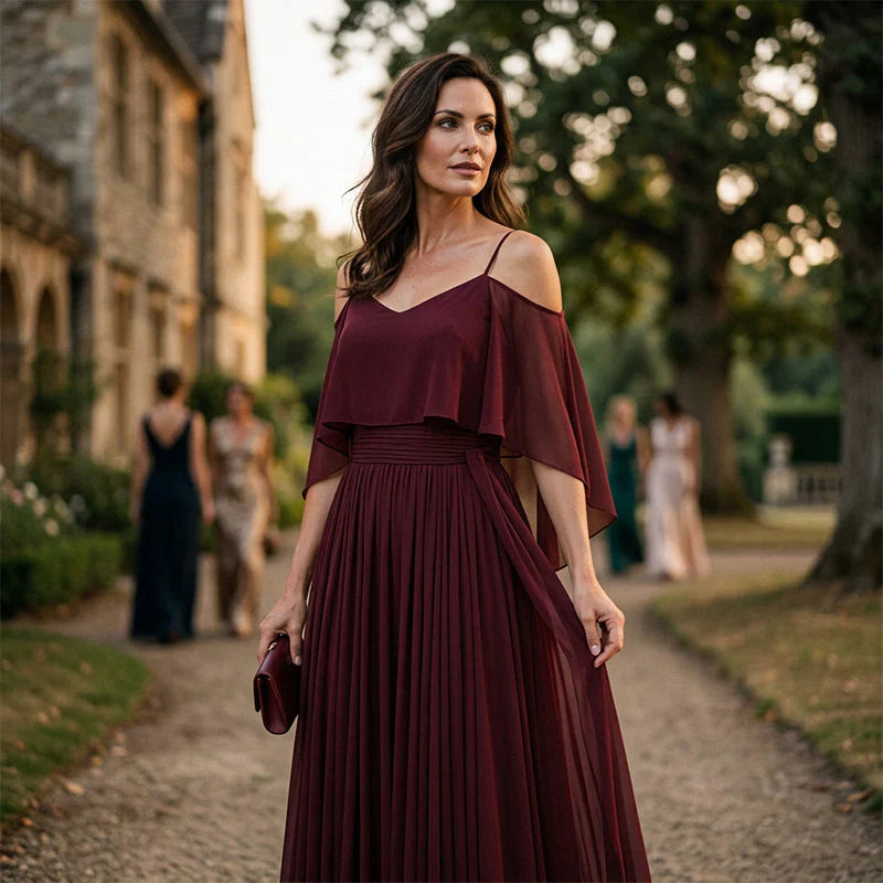 Tania Persico™ Elegant Cold Shoulder Maxi Dress for Curves