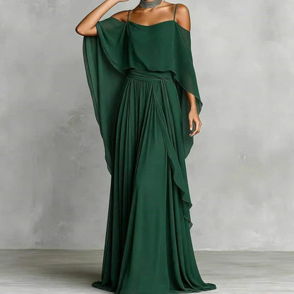 Tania Persico™ Elegant Cold Shoulder Maxi Dress for Curves