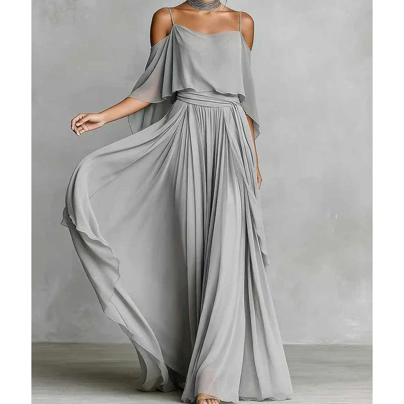 Tania Persico™ Elegant Cold Shoulder Maxi Dress for Curves