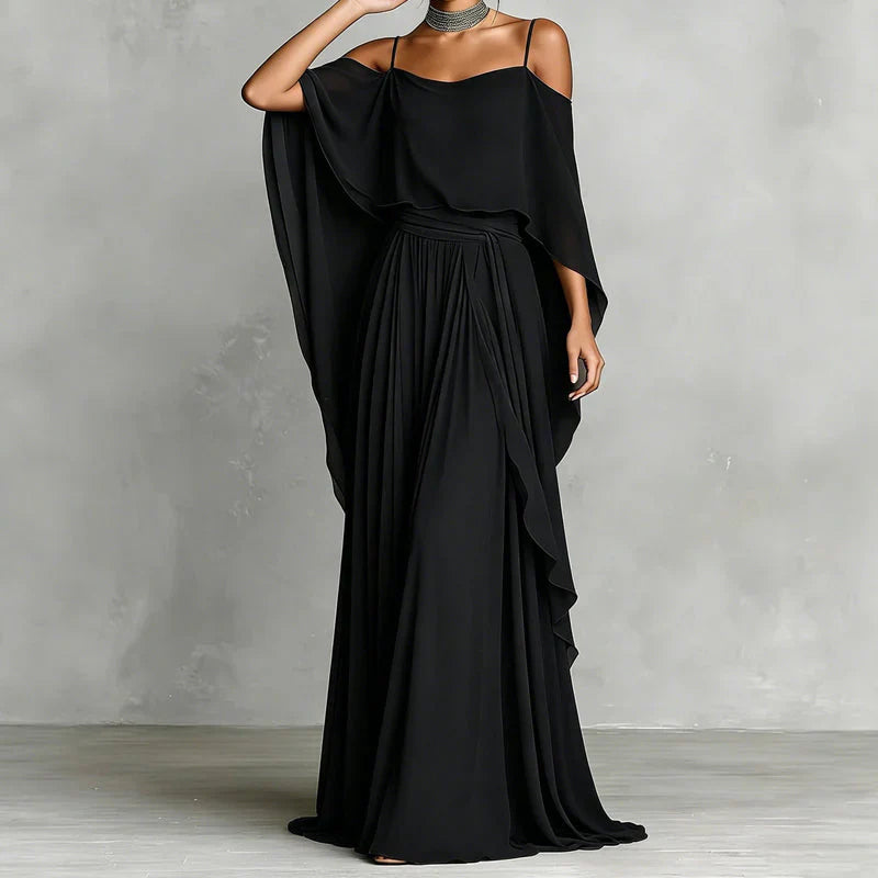 Tania Persico™ Elegant Cold Shoulder Maxi Dress for Curves