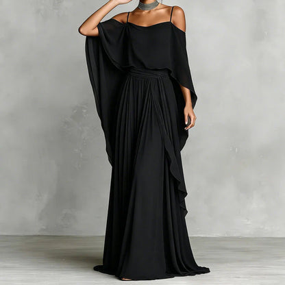 Tania Persico™ Elegant Cold Shoulder Maxi Dress for Curves