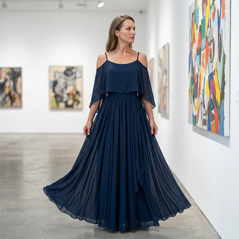 Tania Persico™ Elegant Cold Shoulder Maxi Dress for Curves