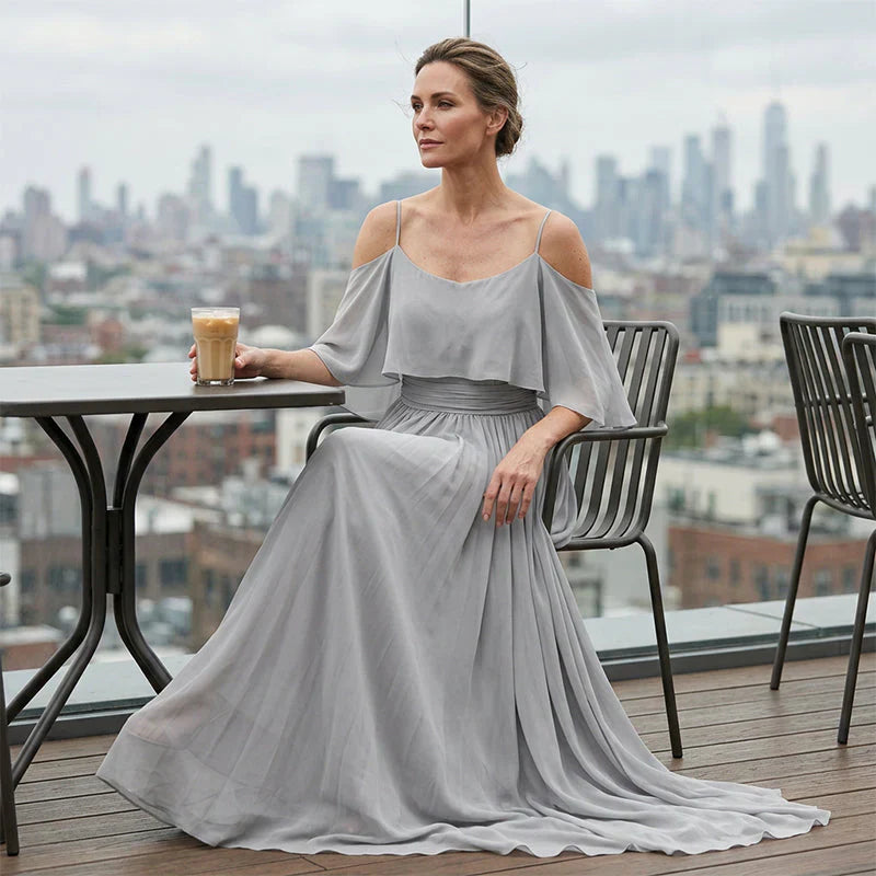 Tania Persico™ Elegant Cold Shoulder Maxi Dress for Curves