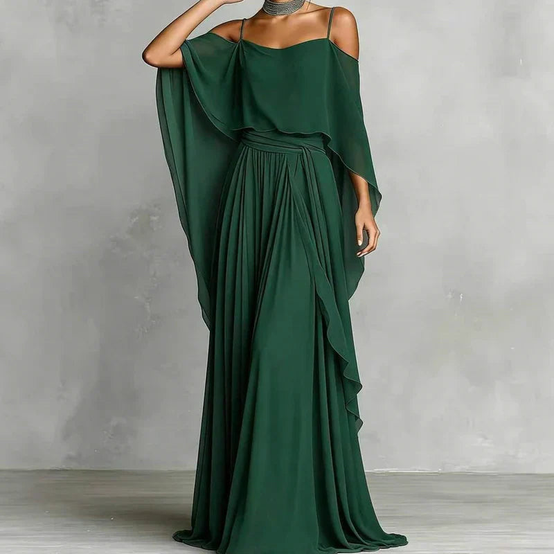 Tania Persico™ Elegant Cold Shoulder Maxi Dress for Curves