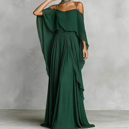 Tania Persico™ Elegant Cold Shoulder Maxi Dress for Curves