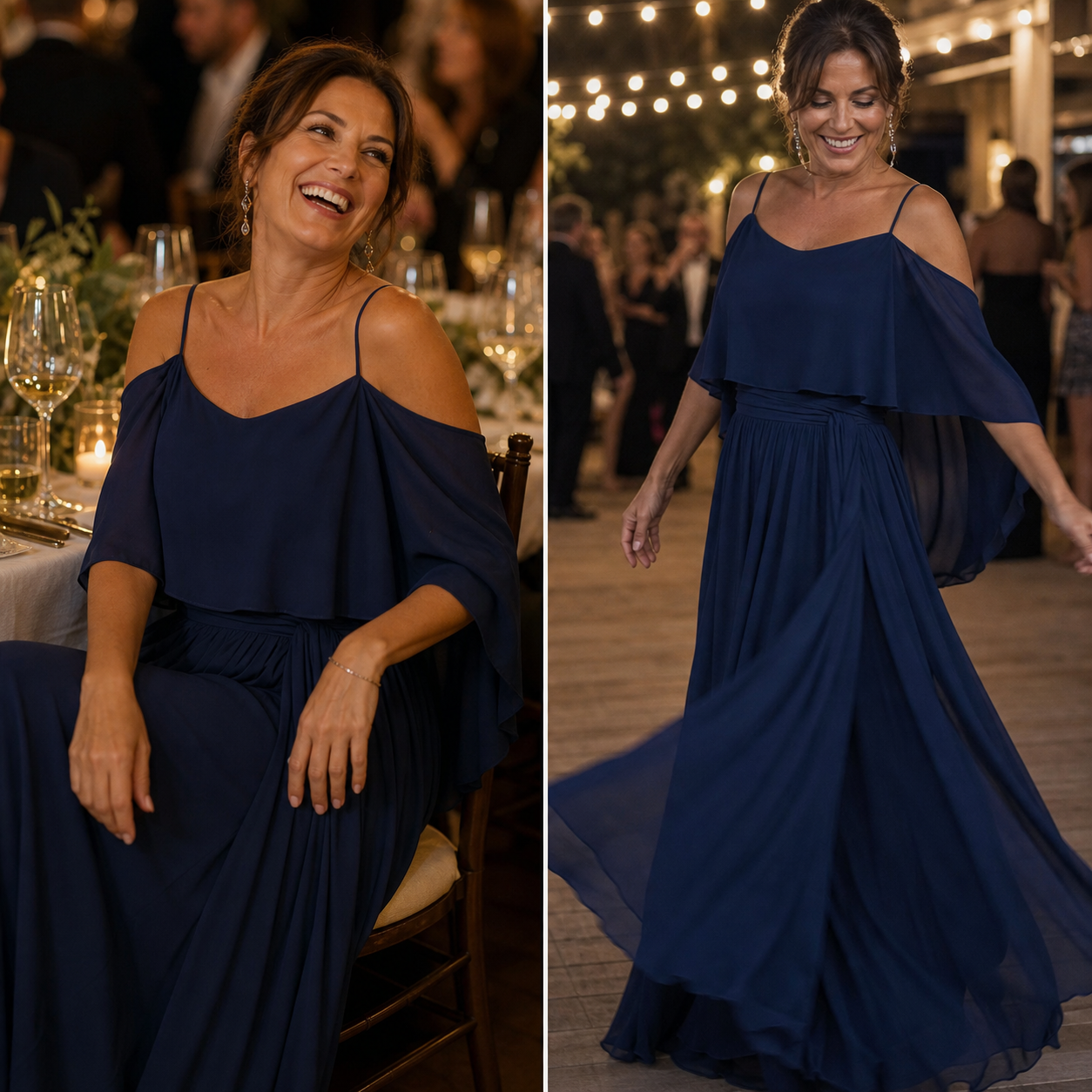 Tania Persico™ Elegant Cold Shoulder Maxi Dress for Curves
