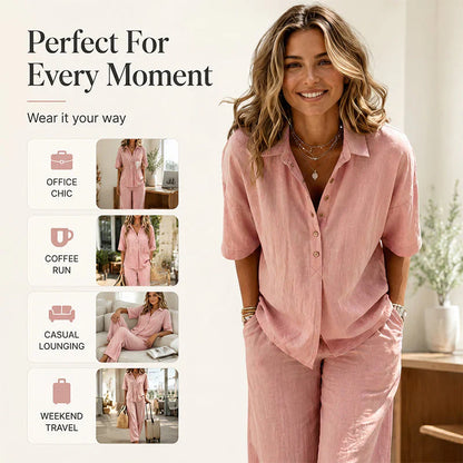 Tania Sanfilippo™ Effortless Button-Up & Wide Leg Outfit