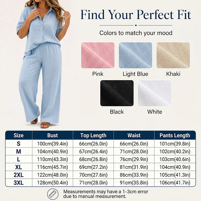 Tania Sanfilippo™ Effortless Button-Up & Wide Leg Outfit