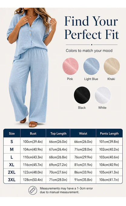 Tania Sanfilippo™ Effortless Button-Up & Wide Leg Outfit