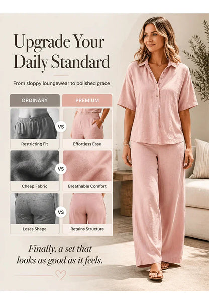 Tania Sanfilippo™ Effortless Button-Up & Wide Leg Outfit