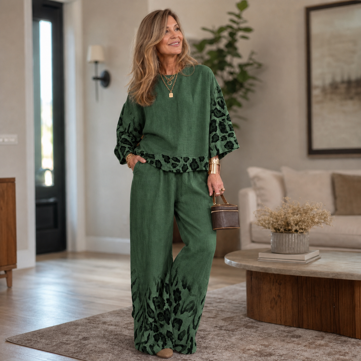 Tania Vassalli™ Elegant Leopard Women's Set for Everyday Wear and Special Occasions