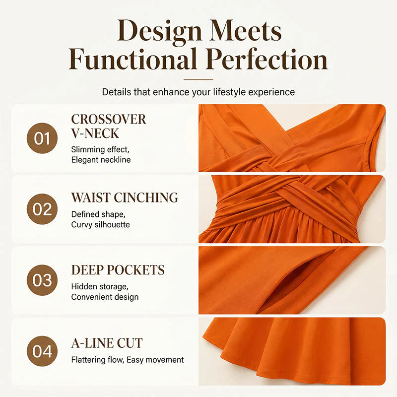 Tecla Tedeschi™ Flattering Sleeveless Dress for Easy Elegance