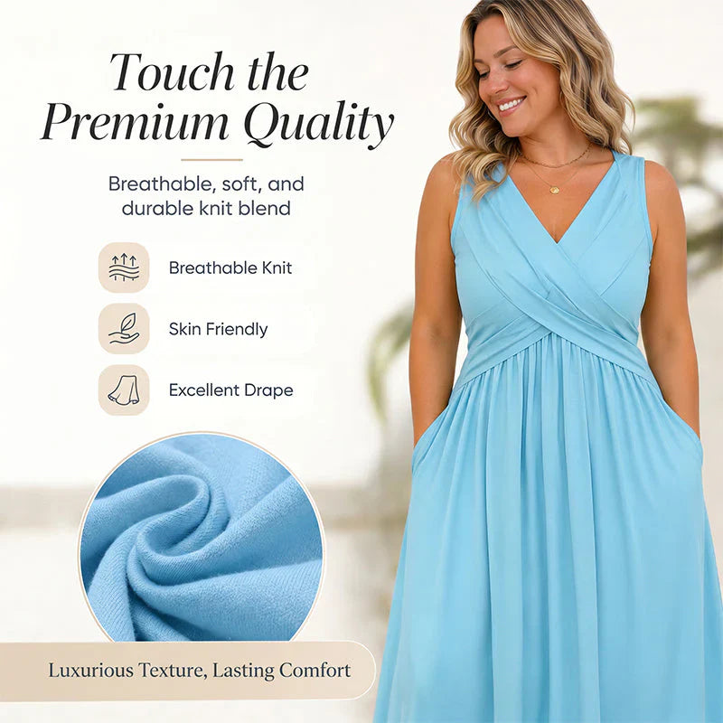 Tecla Tedeschi™ Flattering Sleeveless Dress for Easy Elegance