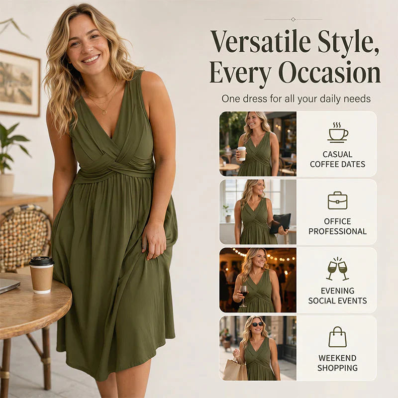Tecla Tedeschi™ Flattering Sleeveless Dress for Easy Elegance