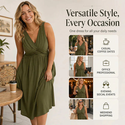 Tecla Tedeschi™ Flattering Sleeveless Dress for Easy Elegance
