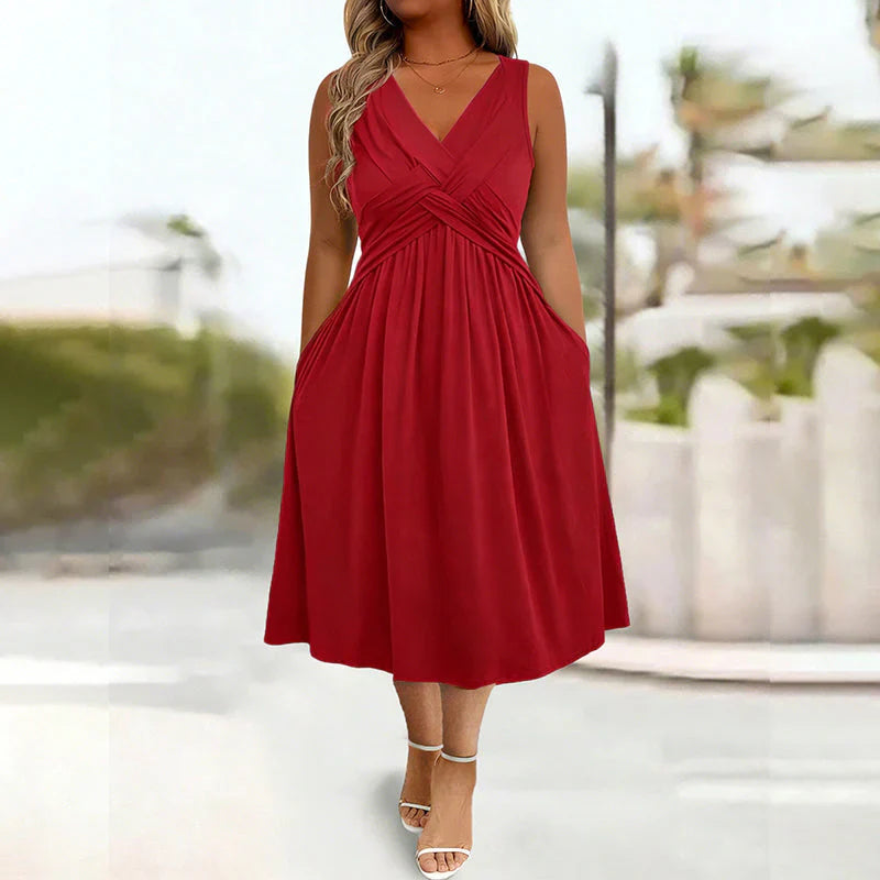 Tecla Tedeschi™ Flattering Sleeveless Dress for Easy Elegance