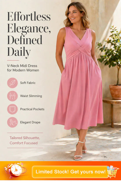 Tecla Tedeschi™ Flattering Sleeveless Dress for Easy Elegance
