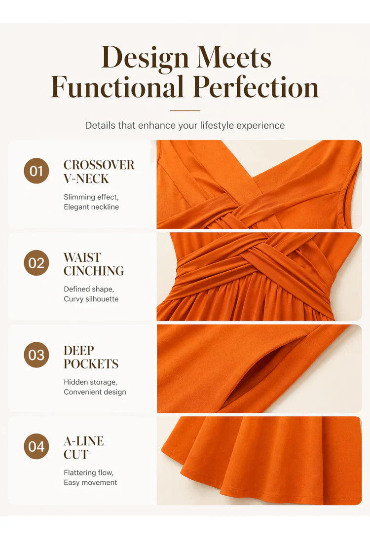 Tecla Tedeschi™ Flattering Sleeveless Dress for Easy Elegance