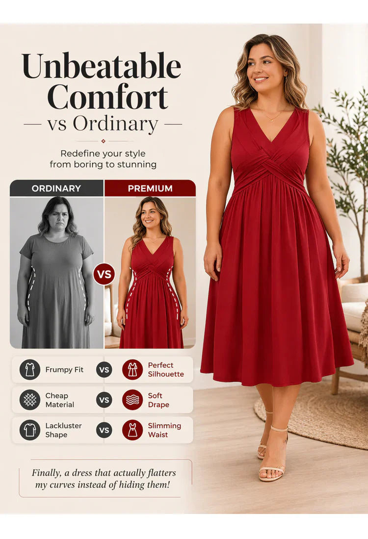 Tecla Tedeschi™ Flattering Sleeveless Dress for Easy Elegance