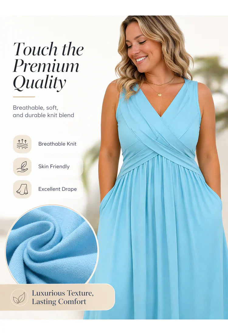 Tecla Tedeschi™ Flattering Sleeveless Dress for Easy Elegance