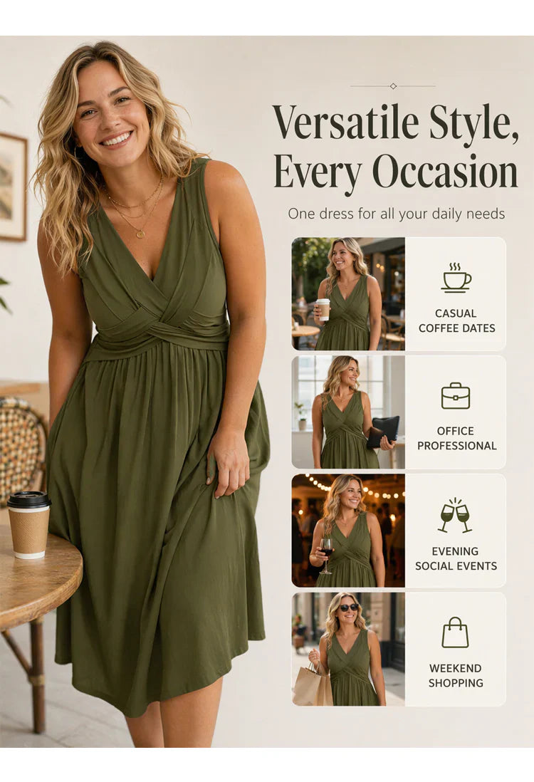 Tecla Tedeschi™ Flattering Sleeveless Dress for Easy Elegance